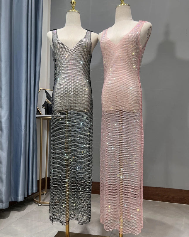 Weisses Mesh-Kleid Blumen Rückenansicht