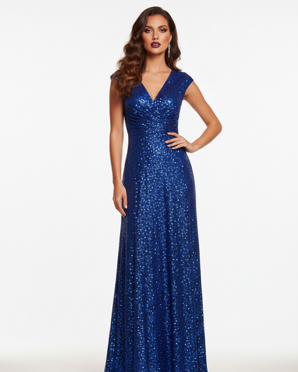 Blaues Pailletten Kleid Lang - Ansicht 5