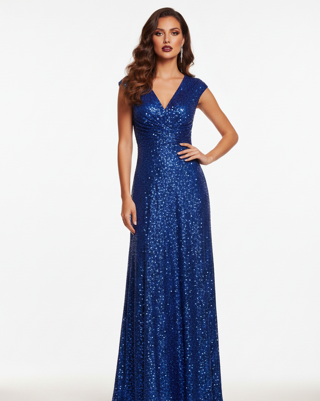 Blaues Pailletten Kleid Lang - Ansicht 5
