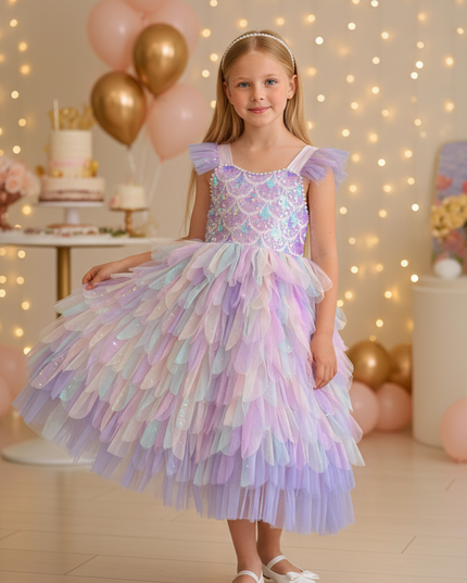 Buntes Pailletten Kleid Maedchen - Ansicht 1