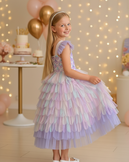 Buntes Pailletten Kleid Maedchen - Ansicht 2