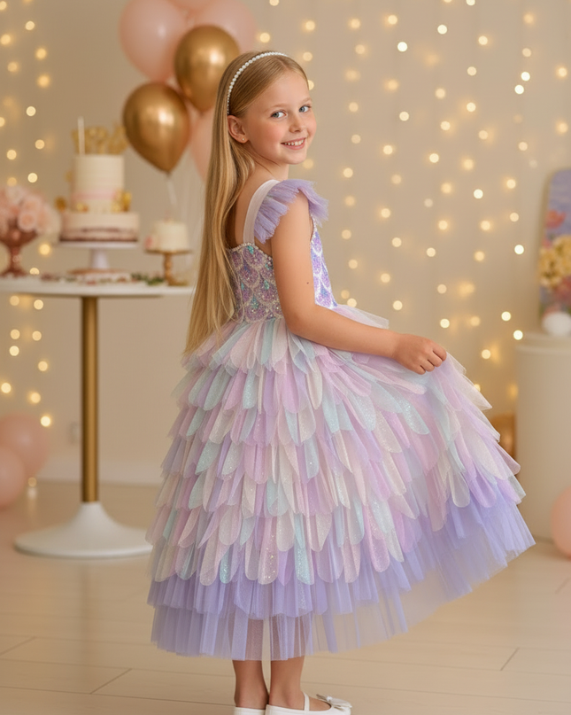 Buntes Pailletten Kleid Maedchen - Ansicht 2