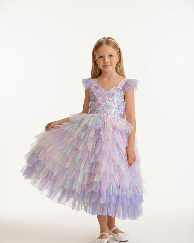 Buntes Pailletten Kleid Maedchen - Ansicht 5