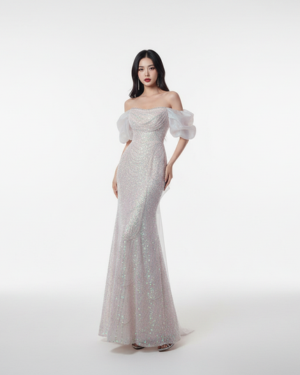 Buntes Pailletten Kleid Lang - Ansicht 5
