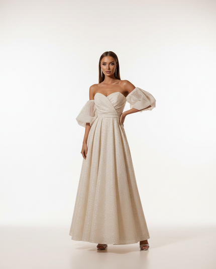 Champagner Brautkleid Pailletten - Ansicht 5