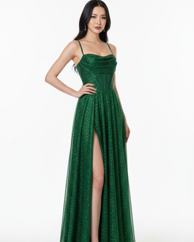 Glitzerkleid in Gruen fuer Damen - Ansicht 5