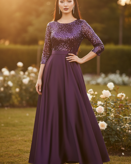 Lila Glitzerkleid in Plus Size - Ansicht 1
