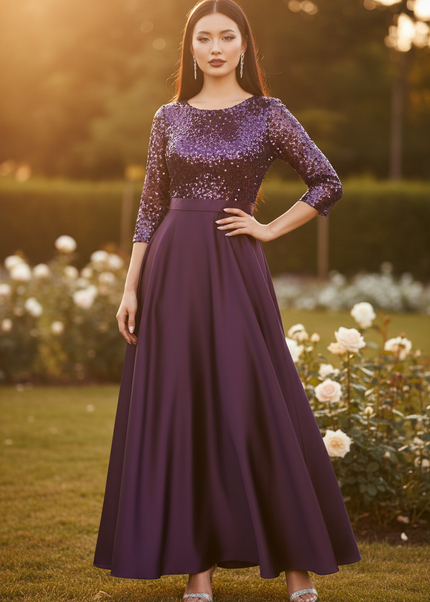 Lila Glitzerkleid in Plus Size - Ansicht 1