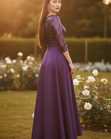 Lila Glitzerkleid in Plus Size - Ansicht 2