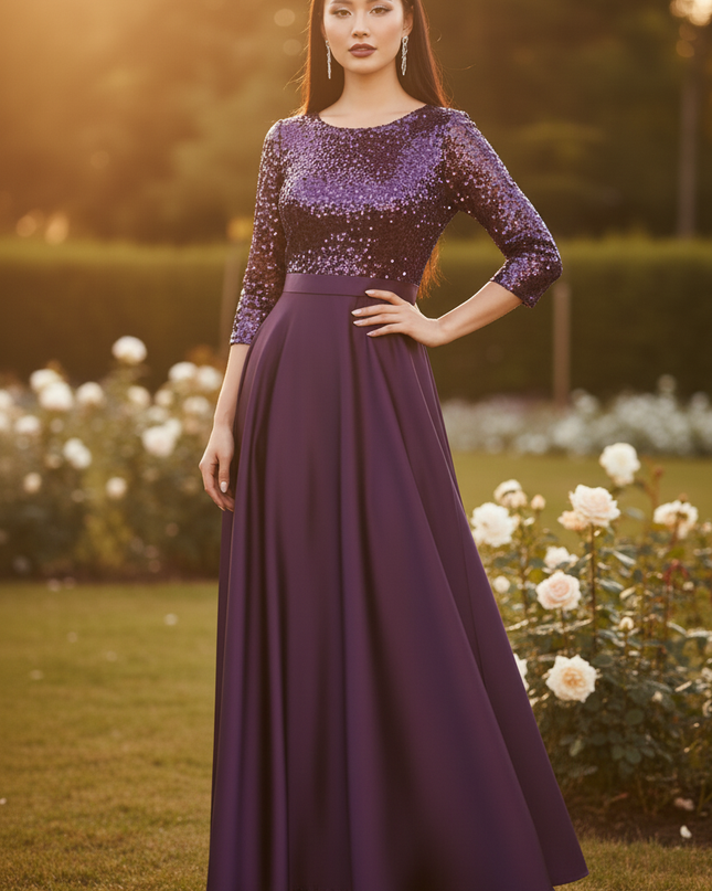 Lila Glitzerkleid in Plus Size - Ansicht 3