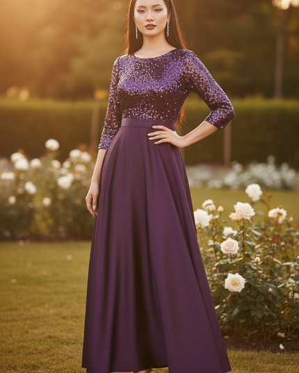 Lila Glitzerkleid in Plus Size - Ansicht 4