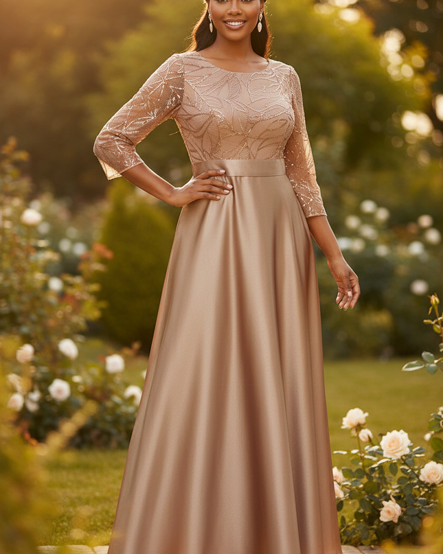 Ein festliches Glitzerkleid in Gold - Ansicht 1
