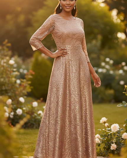 Ein festliches Glitzerkleid in Gold - Ansicht 4