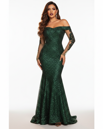 Grunes Glitzerndes Kleid fur den Abiball - Ansicht 5