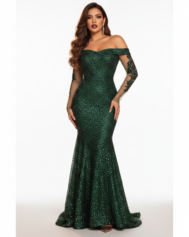 Grunes Glitzerndes Kleid fur den Abiball - Ansicht 5