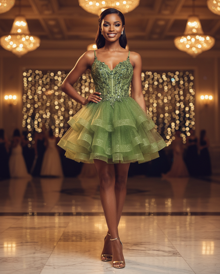 Ein Glitzer Kleid in Baumwolle-Optik - Ansicht 1