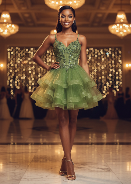 Ein Glitzer Kleid in Baumwolle-Optik - Ansicht 1