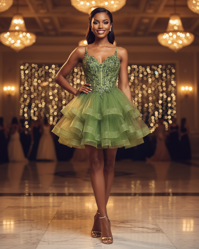 Ein Glitzer Kleid in Baumwolle-Optik - Ansicht 1