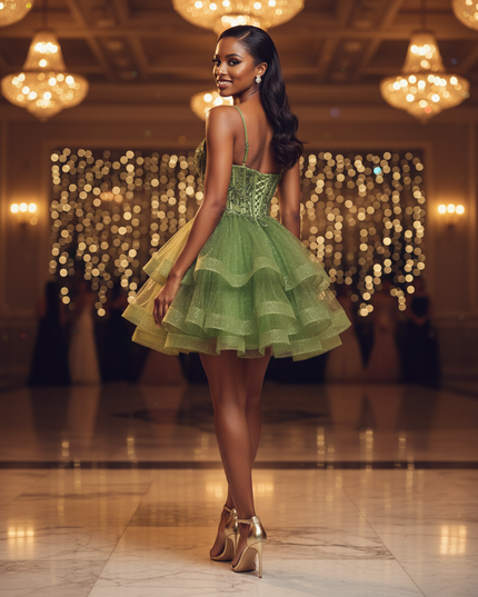 Ein Glitzer Kleid in Baumwolle-Optik - Ansicht 2