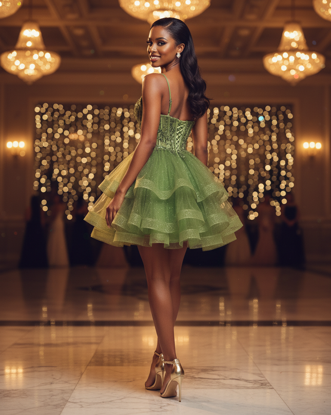 Ein Glitzer Kleid in Baumwolle-Optik - Ansicht 2
