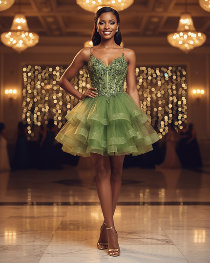 Ein Glitzer Kleid in Baumwolle-Optik - Ansicht 4