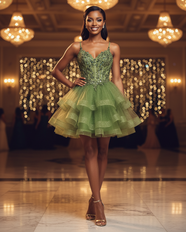 Ein Glitzer Kleid in Baumwolle-Optik - Ansicht 4