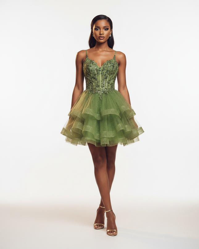 Ein Glitzer Kleid in Baumwolle-Optik - Ansicht 5