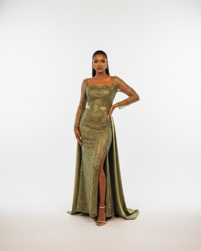 Gruenes Glitzerkleid in grossen Groessen - Ansicht 5