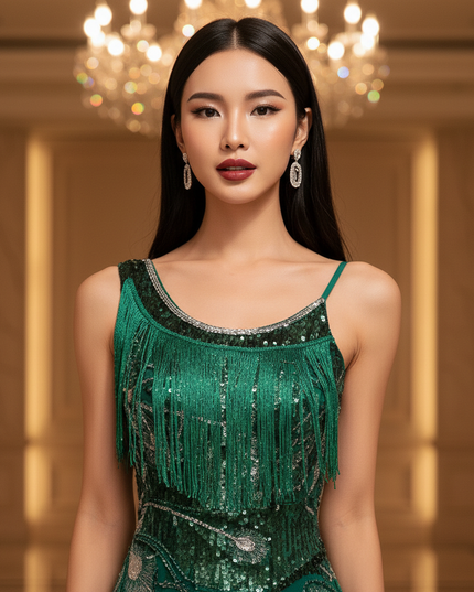 Gruenes Glitzerkleid Grosse Groessen - Ansicht 4