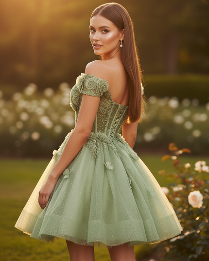 Gruenes Glitzerkleid fuer Hochzeitsgast - Ansicht 2
