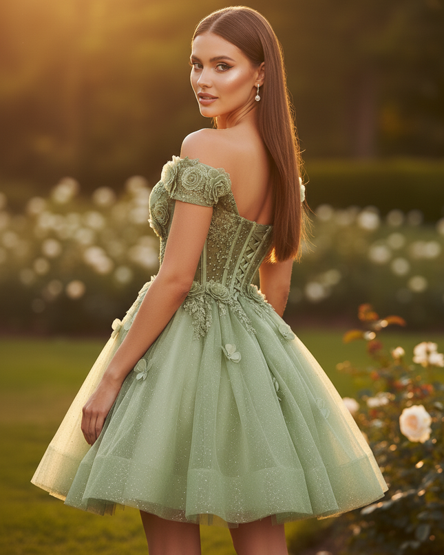 Gruenes Glitzerkleid fuer Hochzeitsgast - Ansicht 2