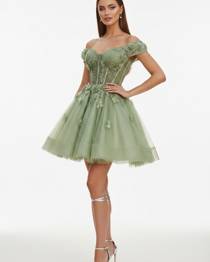 Gruenes Glitzerkleid fuer Hochzeitsgast - Ansicht 5