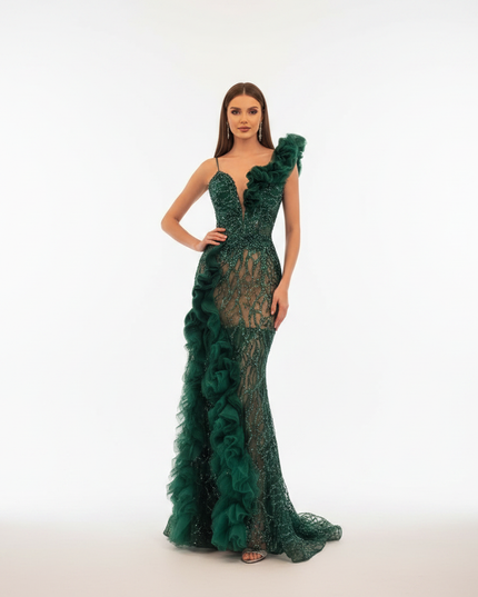 Smaragdgrünes Meerjungfrauenkleid - Ansicht 5
