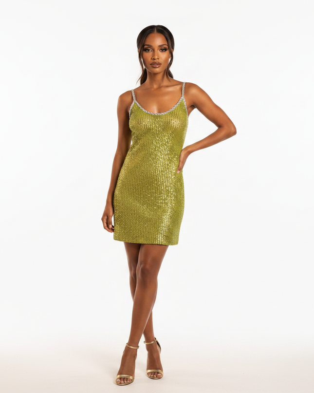 Grunes Pailletten-Kleid fur Partynachte - Ansicht 5