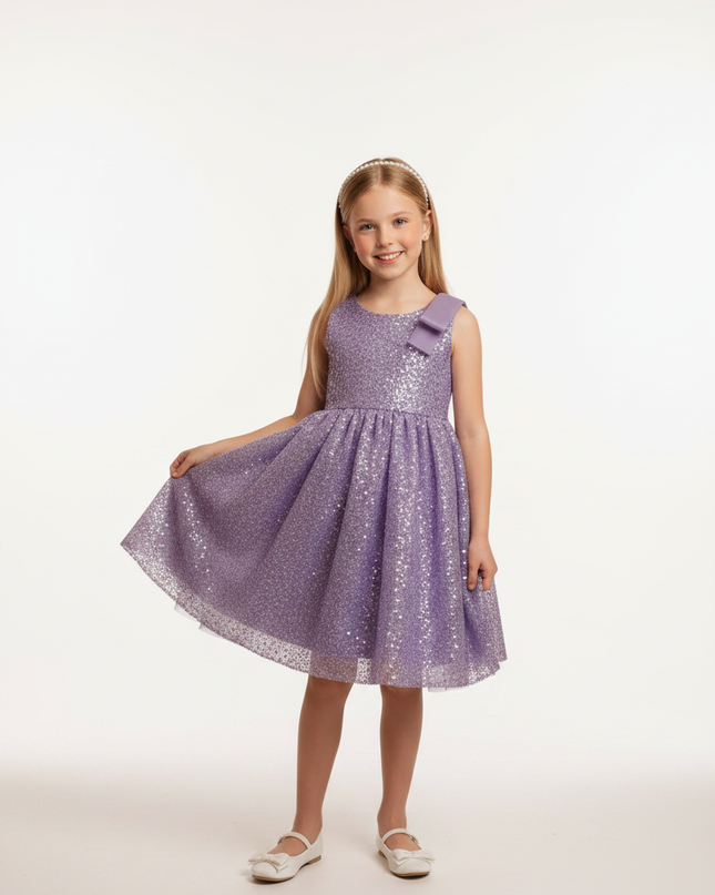 Lila Glitzer Kleid Mädchen - Ansicht 5
