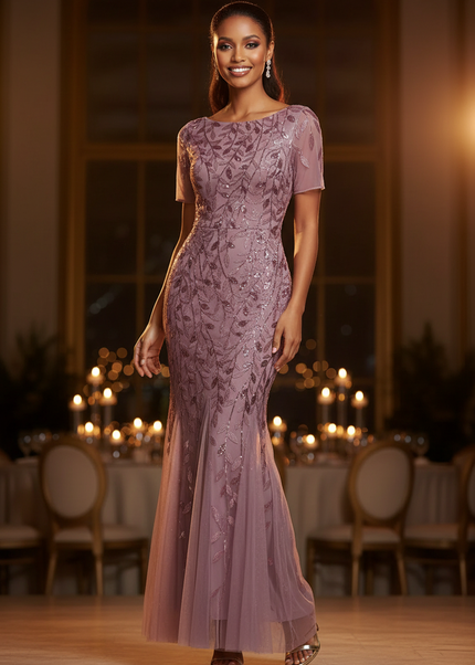 Lila Pailletten Kleid Meerjungfrau - Ansicht 1