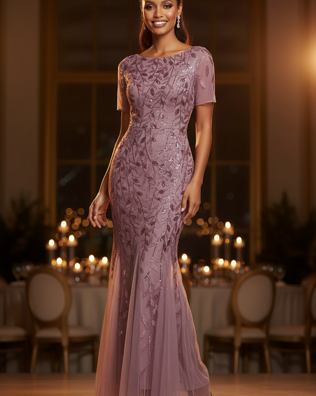 Lila Pailletten Kleid Meerjungfrau - Ansicht 1