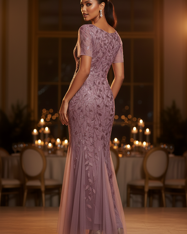 Lila Pailletten Kleid Meerjungfrau - Ansicht 2