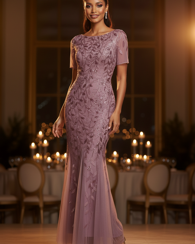 Lila Pailletten Kleid Meerjungfrau - Ansicht 3