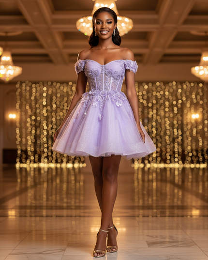Lila Tuell Kleid Kurz Prinzessin - Ansicht 1