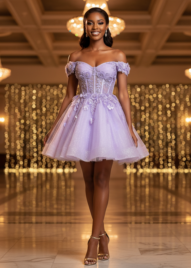 Lila Tuell Kleid Kurz Prinzessin - Ansicht 1