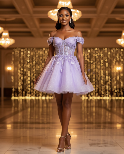 Lila Tuell Kleid Kurz Prinzessin - Ansicht 3