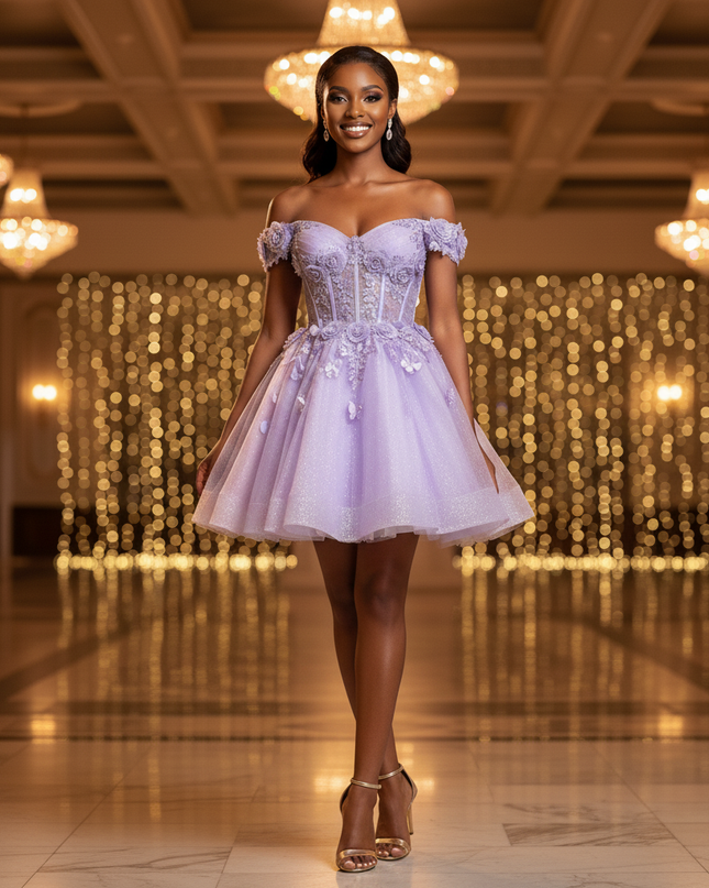 Lila Tuell Kleid Kurz Prinzessin - Ansicht 4