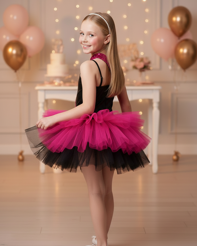 Pinkes Glitzerkleid Maedchen - Ansicht 2