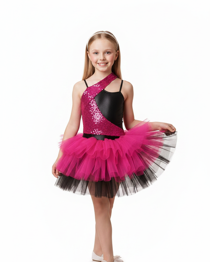 Pinkes Glitzerkleid Maedchen - Ansicht 5