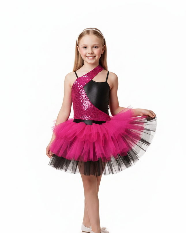 Pinkes Glitzerkleid Maedchen - Ansicht 5