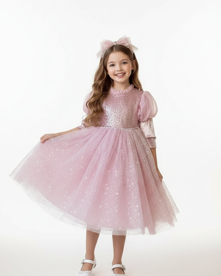Pink Glitzer Prinzessinkleid Maedchen - Ansicht 5