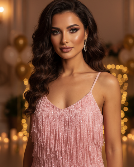 Das pinke Glitzerkleid fuer Frauen - Ansicht 4