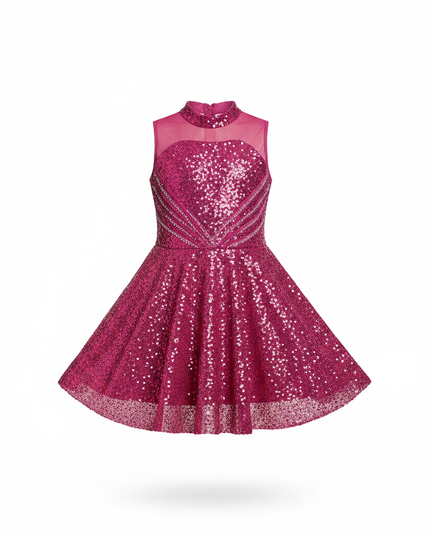 Pinkes Glitzerkleid Maedchen Tanz - Ansicht 5