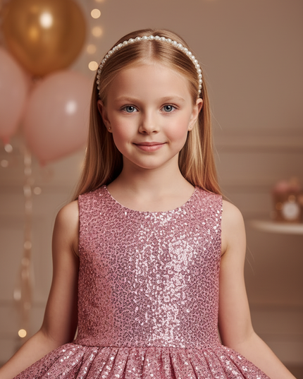 Rosa Glitzer Kleid Maedchen - Ansicht 4